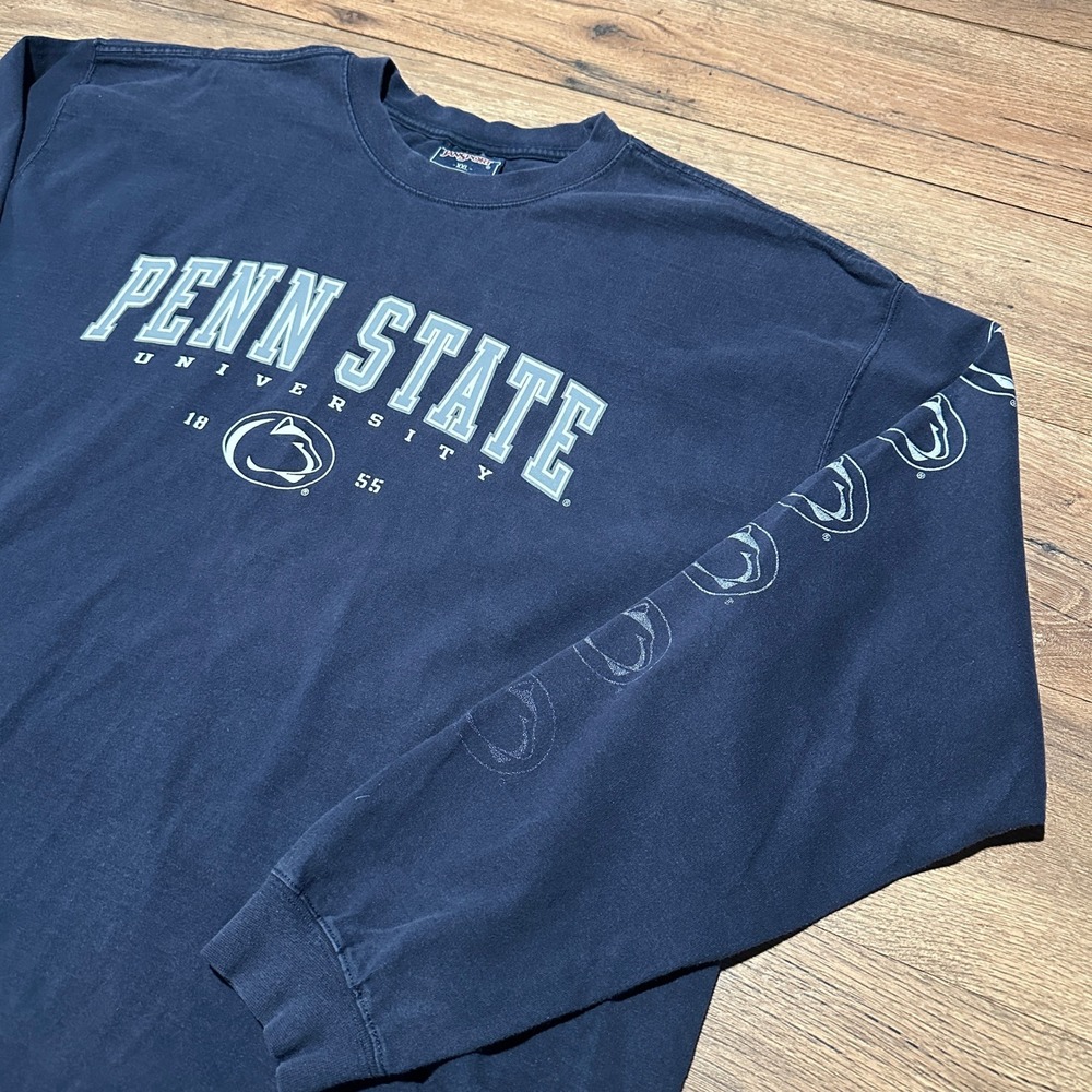 Vintage Jansport Penn State University Navy Blue Long Sleeve Shirt Men XXL